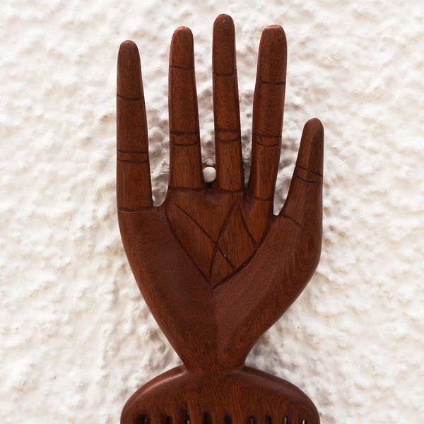 Alternate image for Hand Carved Mahogany Wood Wall Art All Fingers Are Not the Same