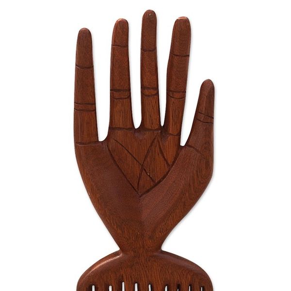 Alternate image for Hand Carved Mahogany Wood Wall Art All Fingers Are Not the Same
