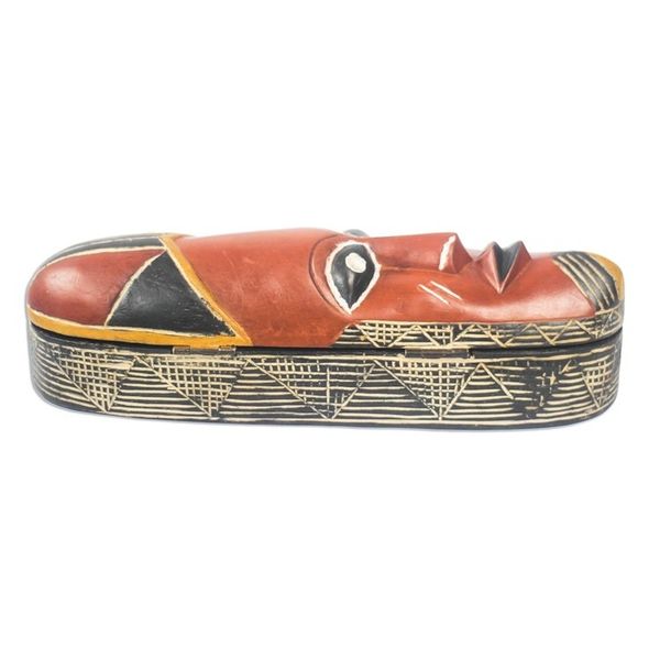 Alternate image for Wood Decorative Box Shaped Like an African Mask African Pride
