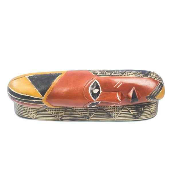 Alternate image for Wood Decorative Box Shaped Like an African Mask African Pride