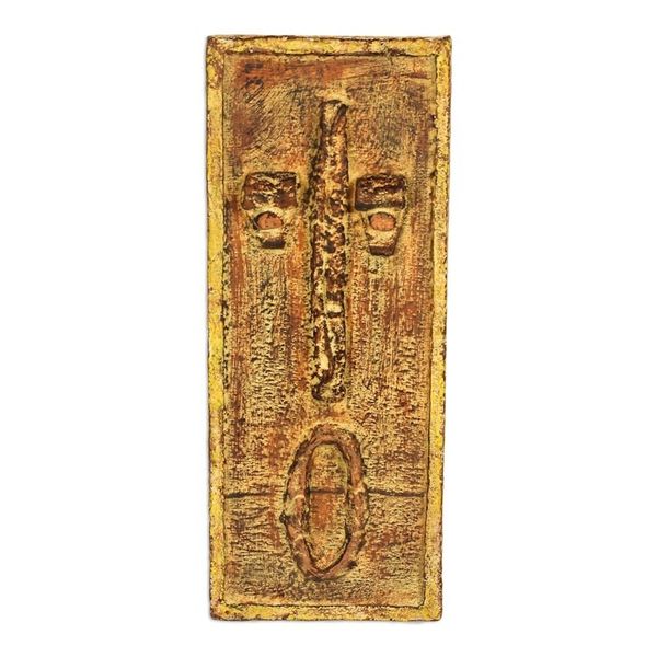 Alternate image for Rustic Sese Wood Portrait Relief Panel from Ghana Fine Face