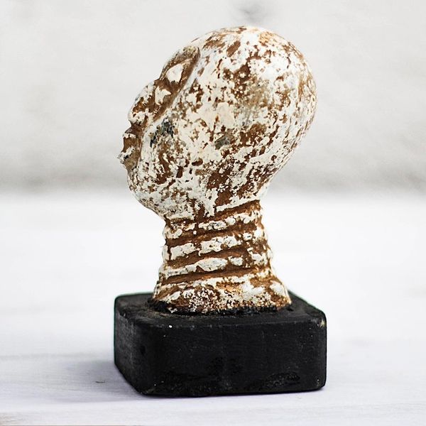 Alternate image for Handcrafted Beige Ceramic Head Sculpture from Ghana Jolly Head