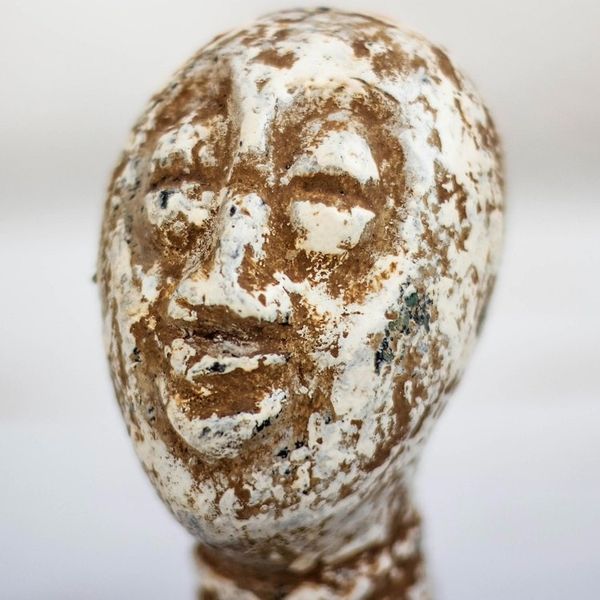 Alternate image for Handcrafted Beige Ceramic Head Sculpture from Ghana Jolly Head