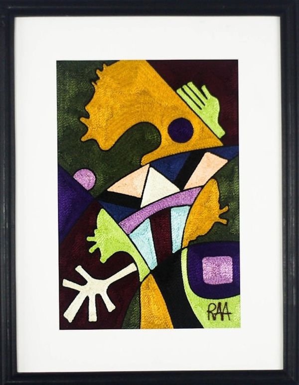 Alternate image for Colorful Abstract Cotton Wall Art from Ghana Peacemakers