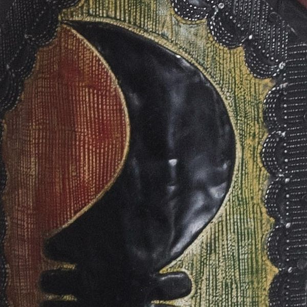 Alternate image for Handcrafted Ghanaian Sese Wood Warrior African Mask Vigilant One