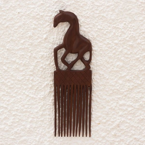 Alternate image for Mahogany Wood Horse-Motif Wall Art Horse Comb