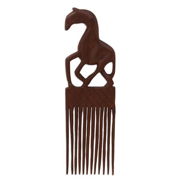 Alternate image for Mahogany Wood Horse-Motif Wall Art Horse Comb