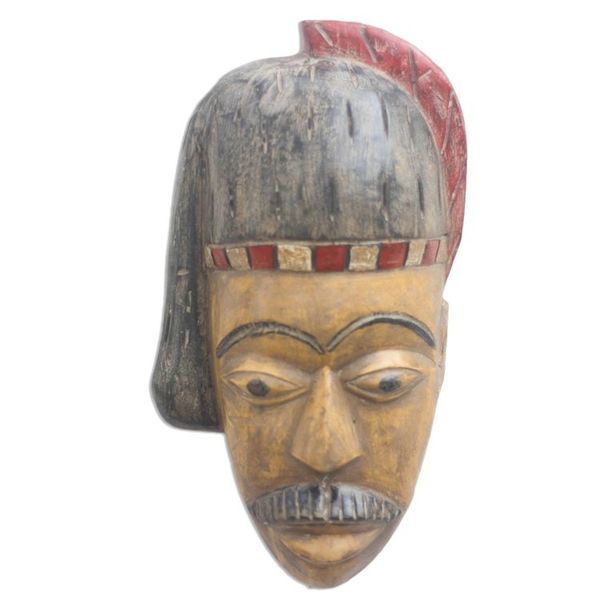 Alternate image for African Wood Mask of a British Colonial from Ghana British Chief