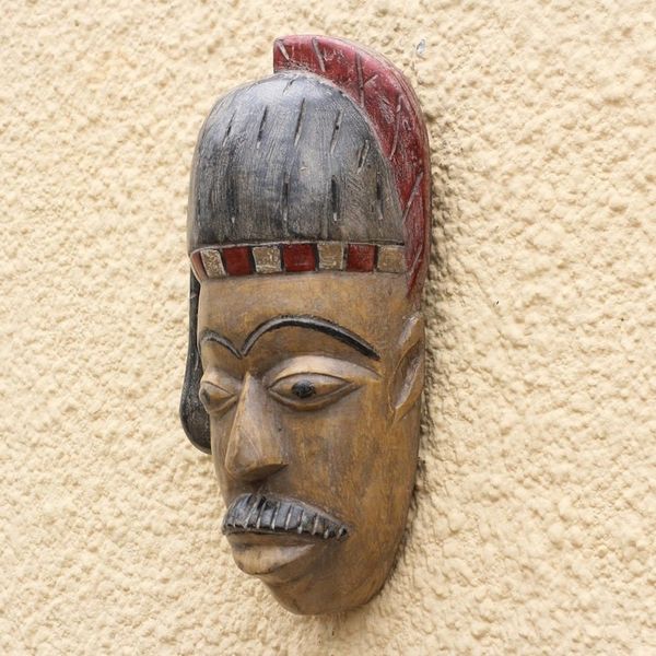Alternate image for African Wood Mask of a British Colonial from Ghana British Chief