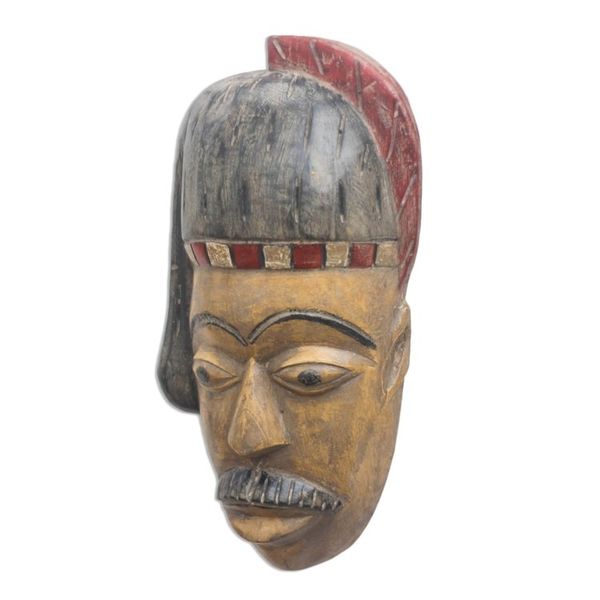 Alternate image for African Wood Mask of a British Colonial from Ghana British Chief