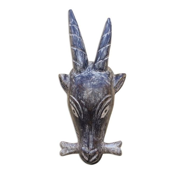 Alternate image for African Wood Goat Mask from Ghana To Kpee Wu