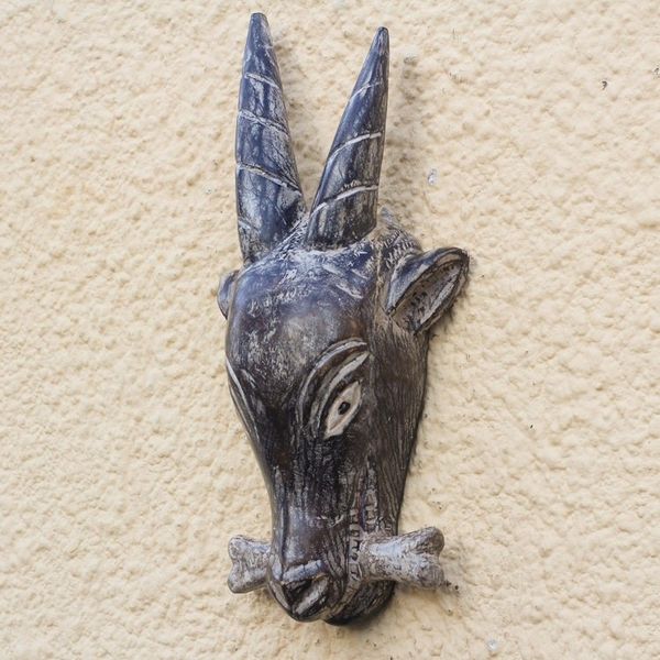 Alternate image for African Wood Goat Mask from Ghana To Kpee Wu
