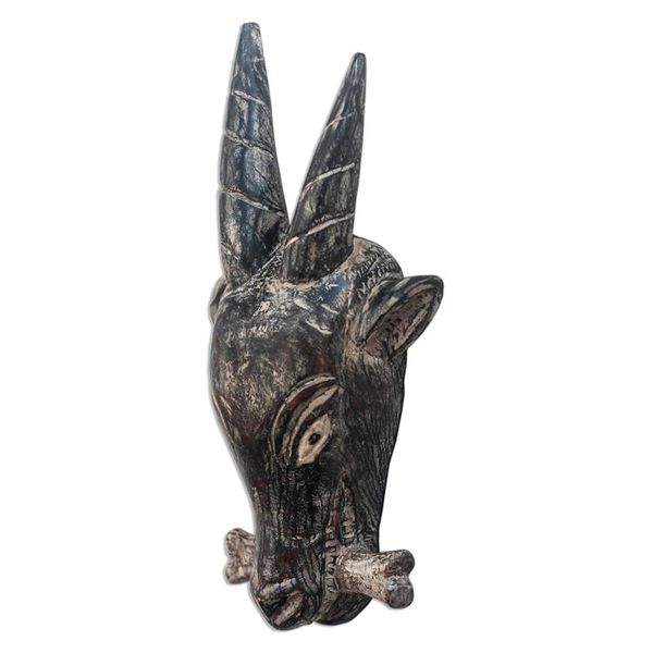 Alternate image for African Wood Goat Mask from Ghana To Kpee Wu