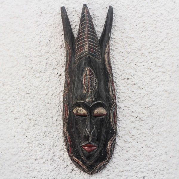 Alternate image for Fish-Themed African Wood Mask from Ghana Glorious Apata
