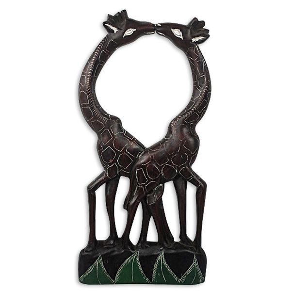 Alternate image for Hand Carved Giraffe Romance Wall Accent Giraffe Love