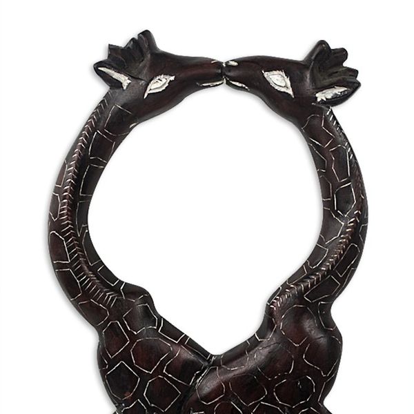 Alternate image for Hand Carved Giraffe Romance Wall Accent Giraffe Love