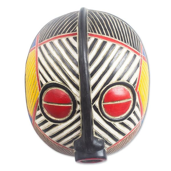 Alternate image for Striped African Sese Wood Mask Disanka