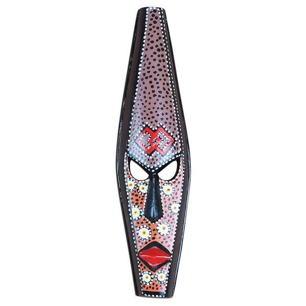 Alternate image for Painted African Wood Mask from Ghana Epa Face