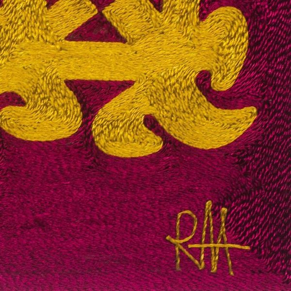 Alternate image for Handmade Adinkra-Themed Silk Wall Art from Ghana Adinkra Perfection
