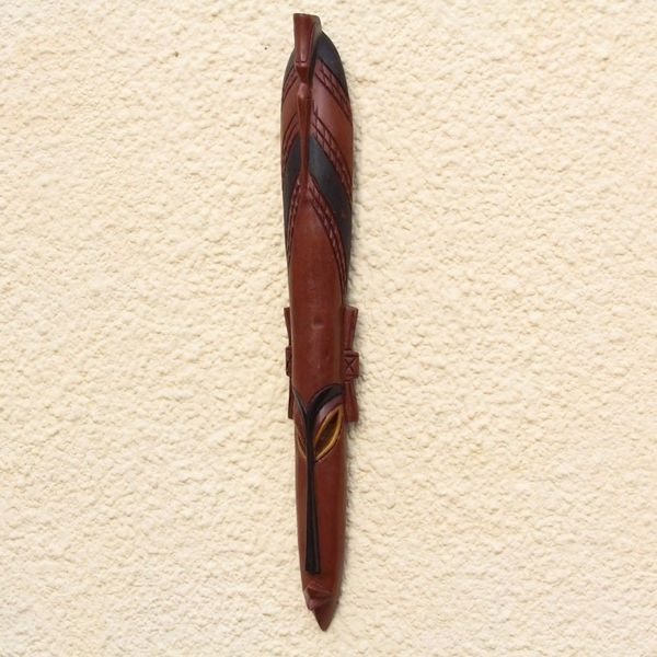 Alternate image for Brown and Black African Sese Wood Mask from Ghana Tall Tsotsologa