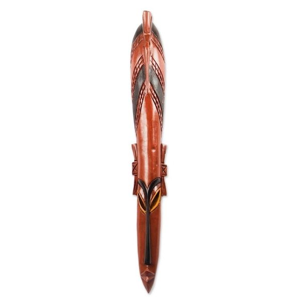 Alternate image for Brown and Black African Sese Wood Mask from Ghana Tall Tsotsologa
