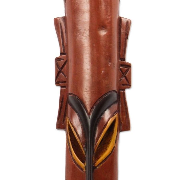 Alternate image for Brown and Black African Sese Wood Mask from Ghana Tall Tsotsologa