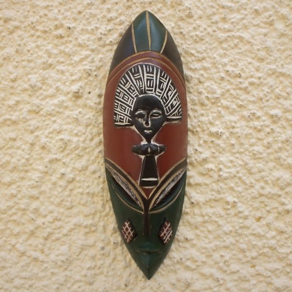 Alternate image for Hand Carved African Sese Wood Mask Doll