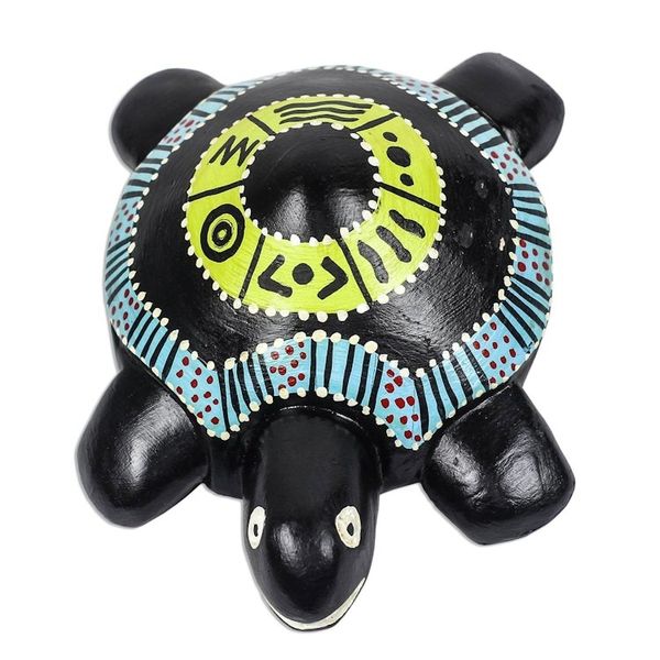 Alternate image for Hand-Painted Sese Wood Turtle Sculpture from Ghana Surely