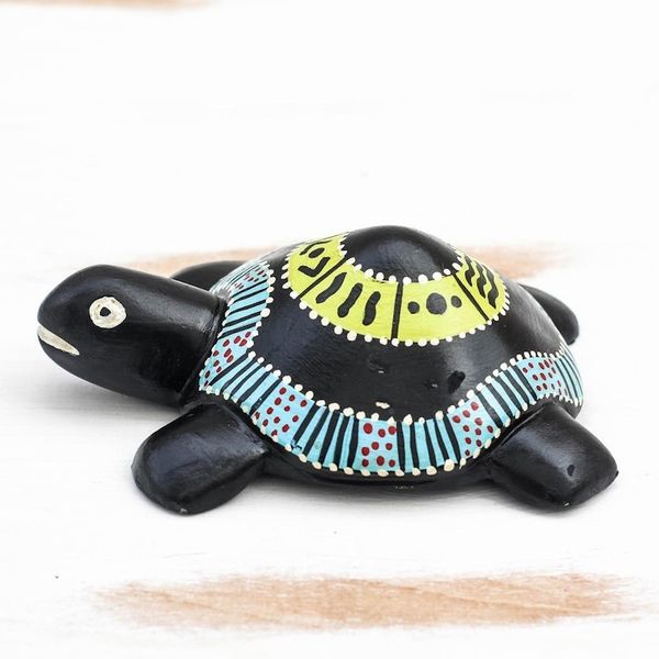 Alternate image for Hand-Painted Sese Wood Turtle Sculpture from Ghana Surely