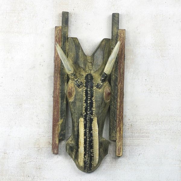Alternate image for Rustic African Wood Horse Mask from Ghana Rustic Horse