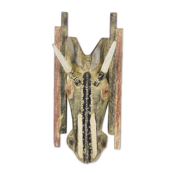 Alternate image for Rustic African Wood Horse Mask from Ghana Rustic Horse