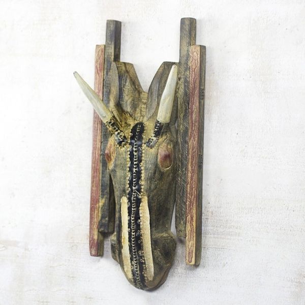 Alternate image for Rustic African Wood Horse Mask from Ghana Rustic Horse