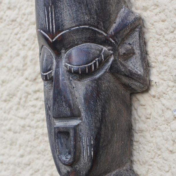 Alternate image for Hand-Carved African Wood Bust Mask from Ghana African Bust