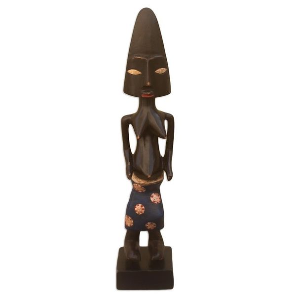 Alternate image for Hand Carved Sese Wood Statuette All is Well
