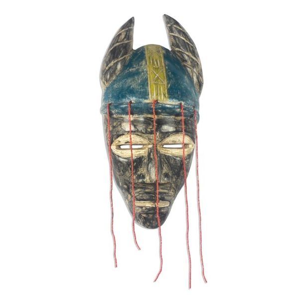 Alternate image for Damba-Themed African Wood Mask from Ghana Damba Pride