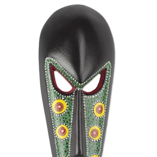 Alternate image for African Mask in Green Handcrafted in Ghana Color of Pride