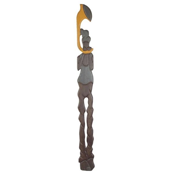 Alternate image for Handcrafted Mansonia Wood Wall Art from Ghana Trumpeter