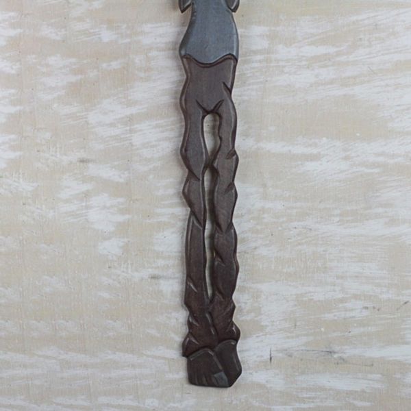 Alternate image for Handcrafted Mansonia Wood Wall Art from Ghana Trumpeter