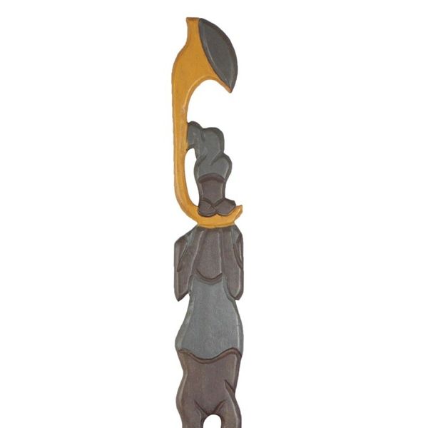Alternate image for Handcrafted Mansonia Wood Wall Art from Ghana Trumpeter