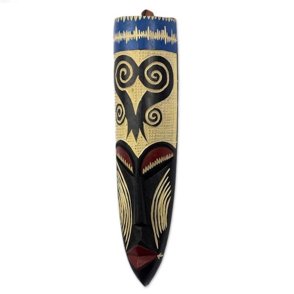 Alternate image for Sankofa-Themed African Wood Mask from Ghana Tall Sankofa
