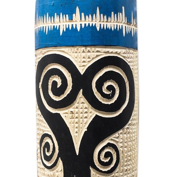Alternate image for Sankofa-Themed African Wood Mask from Ghana Tall Sankofa