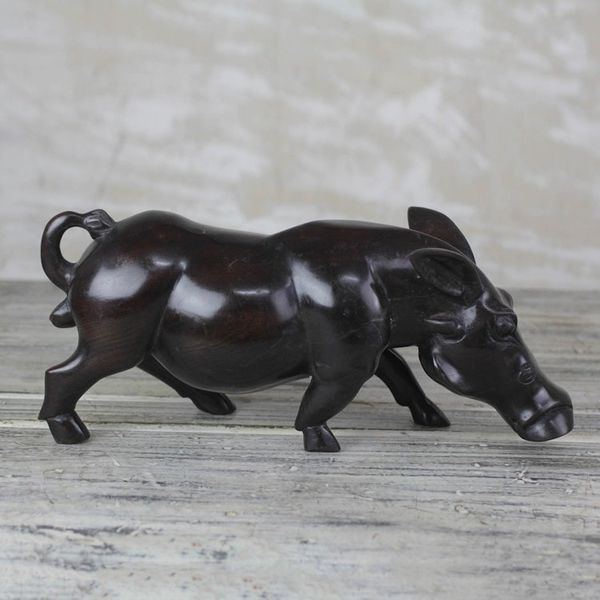 Alternate image for Ebony Wood Pig Sculpture from Ghana Bush Pig