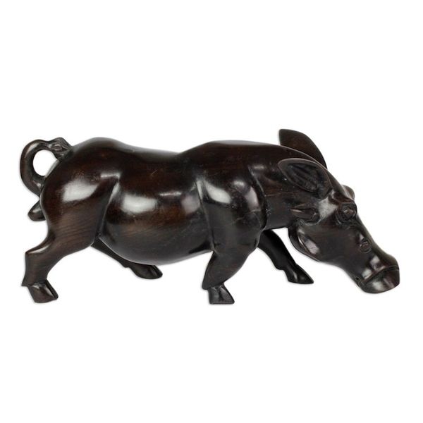 Alternate image for Ebony Wood Pig Sculpture from Ghana Bush Pig