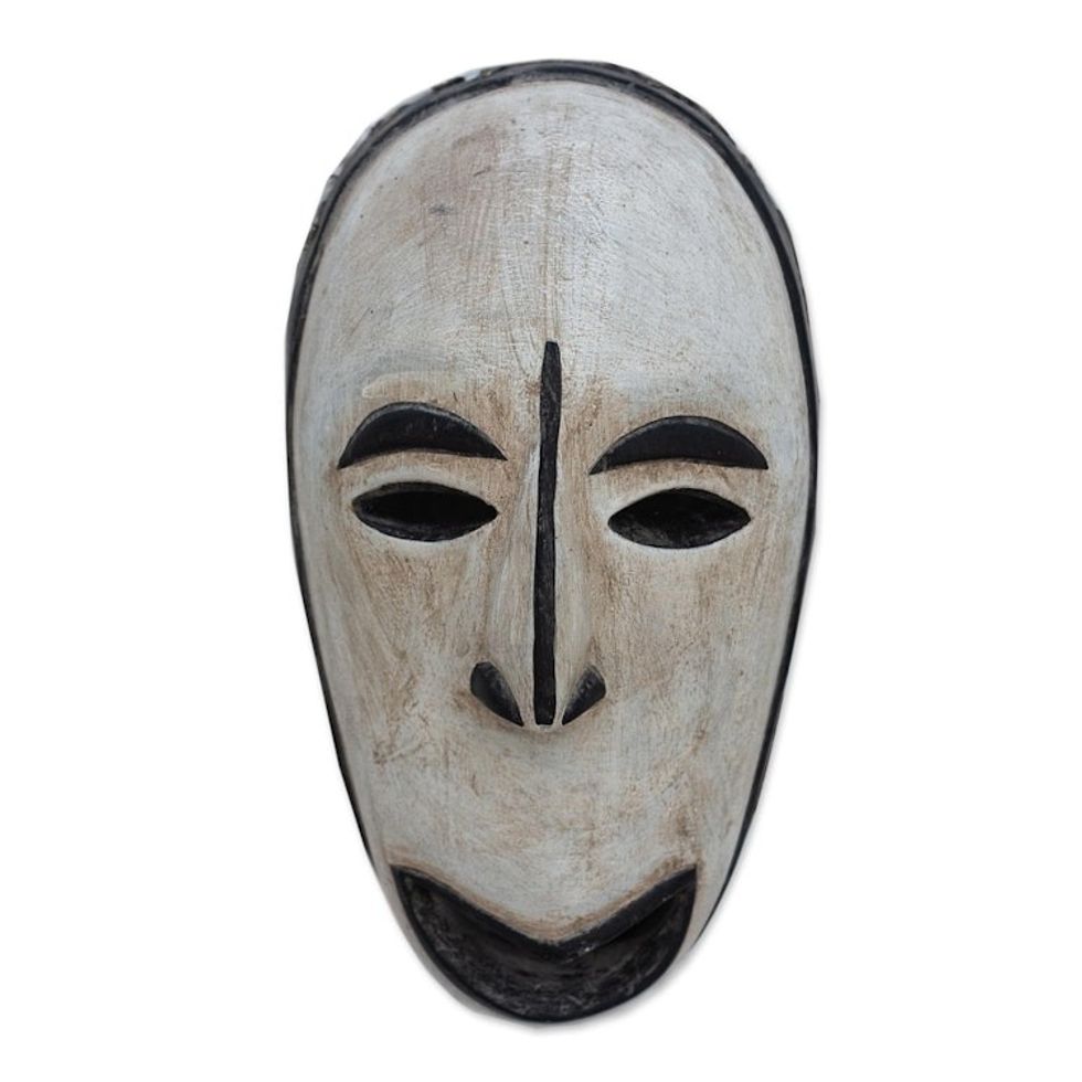 Artisan Crafted African Sese Wood Mask 'Afikpo'