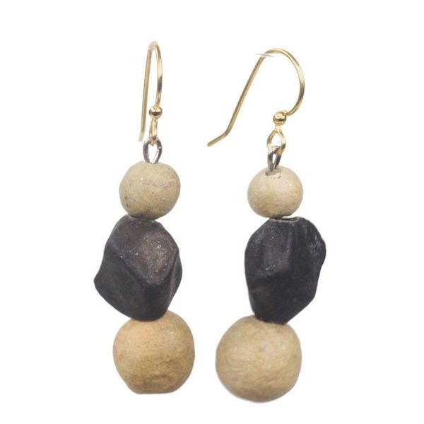Alternate image for Handcrafted Ceramic Beaded Dangle Earrings from Ghana Artisanal Grace