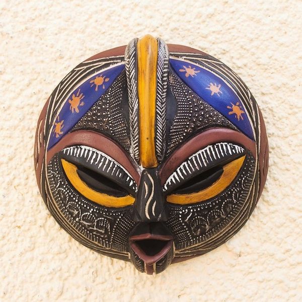 Alternate image for Hand Carved Sese Wood and Aluminum Plated Mask Special Forces
