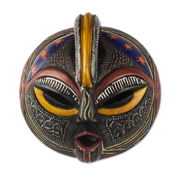 Alternate image for Hand Carved Sese Wood and Aluminum Plated Mask Special Forces