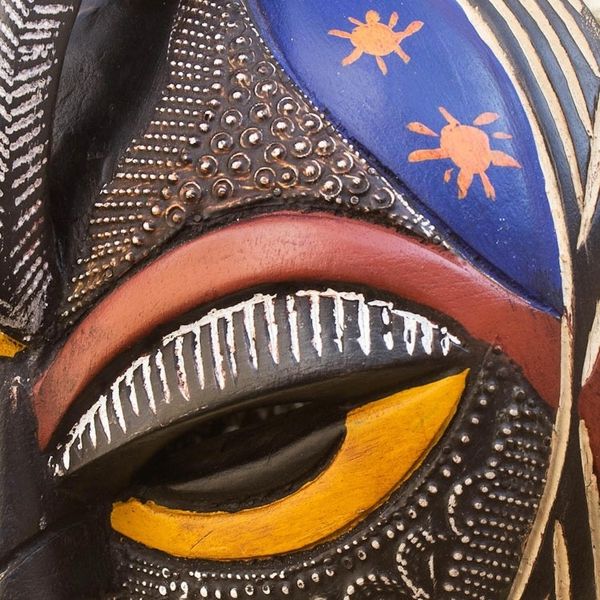 Alternate image for Hand Carved Sese Wood and Aluminum Plated Mask Special Forces