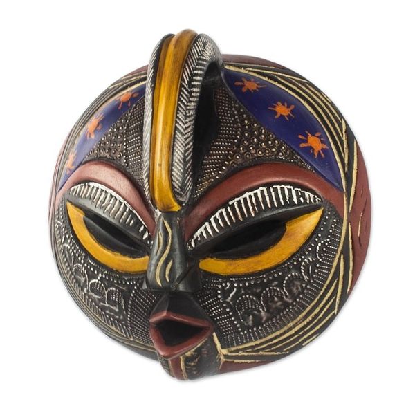 Alternate image for Hand Carved Sese Wood and Aluminum Plated Mask Special Forces