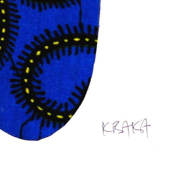 Alternate image for Signed Mixed Media Painting of an African Mother in Blue Baby Kaa Fo II